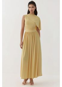 Asymmetrisches Kragen Off-Shoulder Maxikleid