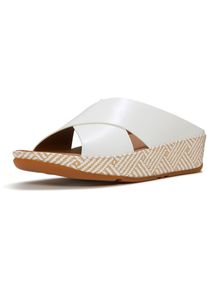 fitflop Lulu Lux Graphic-Weave Leder Damen Sandalen in Urban White