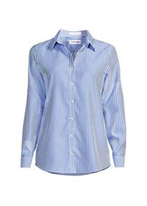 LANDS' END B&uuml;gelfreie Baumwoll-Bluse, Damen, size: regular, Blau, Baumwolle, by Lands' End