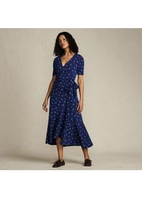 LANDS' END Wickelkleid aus Baumwoll/Modalmix mit kurzen &Auml;rmeln f&uuml;r Damen, Damen, size: regular, Blau, Elasthan/Baumwoll-Mischung/Synthetic-blend, by Lands' End
