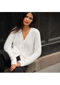 LANDS' END Cardigan mit Strass-Kn&ouml;pfen f&uuml;r Damen in Petite-Gr&ouml;&szlig;e, Damen, size: petite, Elfenbein, Viskose/Polyester-Mischung, by Lands' End