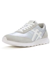 fitflop Retro-Q FF Nylon Damen Sneakers Silber/St&auml;dtisches Wei&szlig;