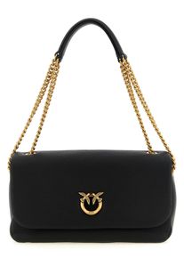 Pinko schwarze Lammleder Schultertasche