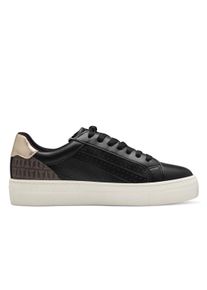 Tamaris Damen Schwarz Gold Kunstleder Fashion Schn&uuml;rschuhe