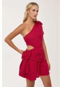 Rotes Schleifen-Mini-Party-Kleid