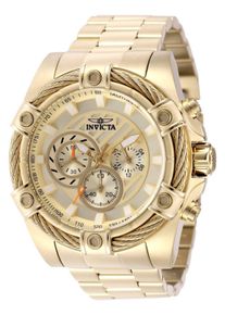 Invicta Bolt 49815 Herrenuhr - Quarzwerk - Edelstahl mit goldenem Zifferblatt - 52 mm