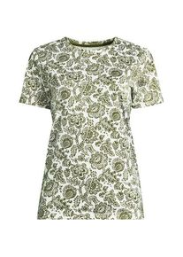 LANDS' END Supima Kurzarm-Shirt mit rundem Ausschnitt f&uuml;r Damen, Damen, size: regular, Gr&uuml;n, Baumwolle, by Lands' End
