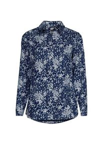 LANDS' END B&uuml;gelfreie Baumwoll-Bluse, Damen, size: regular, Blau, Baumwolle, by Lands' End