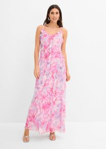 bonprix Tr&auml;gerkleid aus softem Mesh, rosa, Gr.48/50 (XL), feminines Tr&auml;gerkleid aus softem Mesh mit dekorativen Volants und verstellbaren Spaghettitr&auml;gern