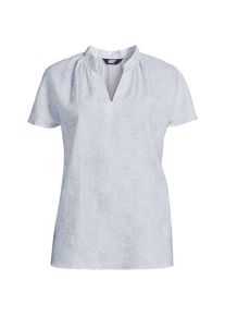 LANDS' END Leinentop mit Dolman-&Auml;rmeln f&uuml;r Damen, Damen, size: regular, Blau, by Lands' End