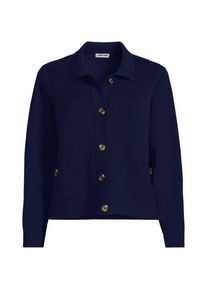 LANDS' END Kurzer Baumwoll-Blazer f&uuml;r Damen in Petite-Gr&ouml;&szlig;e, Damen, size: petite, Blau, Baumwolle, by Lands' End