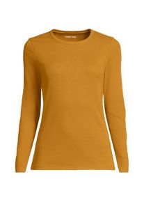 LANDS' END Langarmshirt aus mikrofeinem Baumwollripp f&uuml;r Damen in Plus-Gr&ouml;&szlig;e, Damen, size: plus, Gelb, Baumwolle/Elasthan, by Lands' End