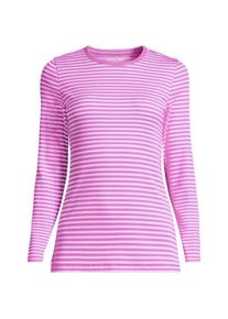 LANDS' END Langarmshirt aus mikrofeinem Baumwollripp f&uuml;r Damen in Plus-Gr&ouml;&szlig;e, Damen, size: plus, Pink, Baumwolle/Elasthan, by Lands' End