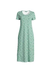 LANDS' END Wadenlanges Kurzarm-Nachthemd aus reiner Baumwolle f&uuml;r Damen in Plus-Gr&ouml;&szlig;e, Damen, size: plus, Gr&uuml;n, Baumwolle, by Lands' End