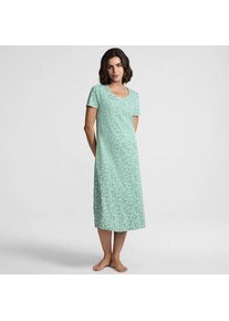 LANDS' END Wadenlanges Kurzarm-Nachthemd aus reiner Baumwolle f&uuml;r Damen, Damen, size: regular, Gr&uuml;n, Baumwolle, by Lands' End