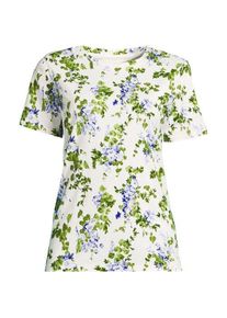 LANDS' END Supima Kurzarm-Shirt mit rundem Ausschnitt f&uuml;r Damen, Damen, size: regular, Gr&uuml;n, Baumwolle, by Lands' End