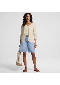 LANDS' END Rippshirt mit durchgehender Knopfreihe f&uuml;r Damen in Petite-Gr&ouml;&szlig;e, Damen, size: petite, Elfenbein, Elasthan/Baumwoll-Mischung, by Lands' End