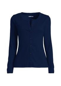 LANDS' END Rippshirt mit durchgehender Knopfreihe f&uuml;r Damen in Plus-Gr&ouml;&szlig;e, Damen, size: plus, Blau, Elasthan/Baumwoll-Mischung, by Lands' End
