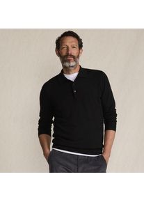 LANDS' END Merino-Polopullover f&uuml;r Herren, Herren, size: regular, Schwarz, Wolle, by Lands' End