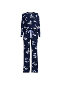 LANDS' END Gemustertes Pyjama-Set aus Baumwoll-Jersey f&uuml;r Damen in Plus-Gr&ouml;&szlig;e, Damen, size: plus, Blau, Elasthan/Baumwoll-Mischung, by Lands' End