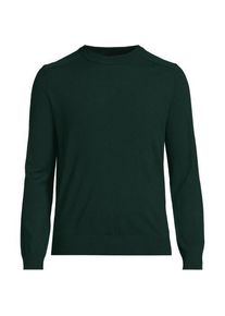 LANDS' END Merino-Rundhalspullover f&uuml;r Herren, Herren, size: regular, Gr&uuml;n, Wolle, by Lands' End