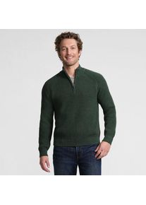 LANDS' END DRIFTER Pullover mit Rei&szlig;verschluss, Herren, size: regular, Gr&uuml;n, Baumwolle, by Lands' End