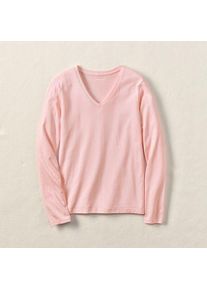 LANDS' END Supima&reg; Langarm-Shirt mit V-Ausschnitt f&uuml;r Damen in Plus-Gr&ouml;&szlig;e, Damen, size: plus, Pink, Baumwolle, by Lands' End