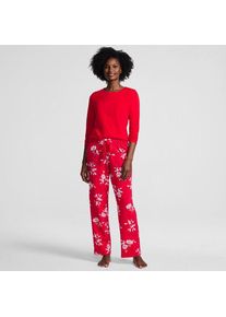 LANDS' END Gemustertes Pyjama-Set aus Baumwoll-Jersey f&uuml;r Damen in Petite-Gr&ouml;&szlig;e, Damen, size: petite, Rot, Elasthan/Baumwoll-Mischung, by Lands' End
