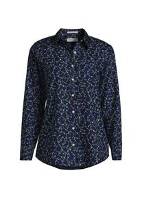 LANDS' END B&uuml;gelfreie Baumwoll-Bluse, Damen, size: regular, Blau, Baumwolle, by Lands' End