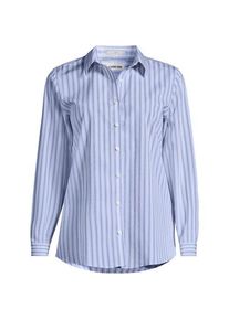 LANDS' END B&uuml;gelfreie Baumwoll-Bluse, Damen, size: regular, Blau, Baumwolle, by Lands' End