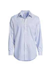 LANDS' END CLASSIC FIT. Klassik-Kragen. B&uuml;gelleichtes Pinpointhemd, Herren, size: regular, Blau, Baumwolle, by Lands' End