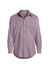 LANDS' END CLASSIC FIT. Klassik-Kragen. B&uuml;gelleichtes Pinpointhemd, Herren, size: regular, Rot, Baumwolle, by Lands' End