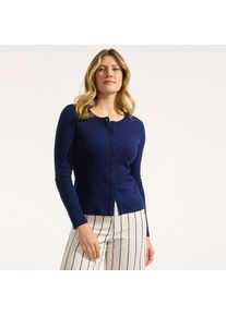 LANDS' END Rippshirt mit durchgehender Knopfreihe f&uuml;r Damen, Damen, size: regular, Blau, Elasthan/Baumwoll-Mischung, by Lands' End
