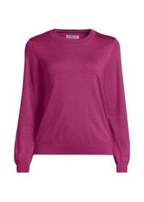 LANDS' END Merino-Pullover f&uuml;r Damen in Petite-Gr&ouml;&szlig;e, Damen, size: petite, Pink, Wolle, by Lands' End