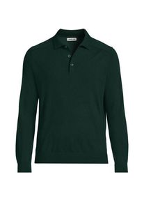 LANDS' END Merino-Polopullover f&uuml;r Herren, Herren, size: regular, Gr&uuml;n, Wolle, by Lands' End