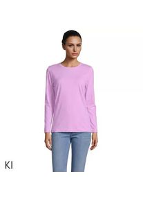 LANDS' END Supima-Shirt, Langarm in Petite-Gr&ouml;&szlig;e, Damen, size: petite, Lila, Baumwolle, by Lands' End