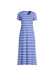 LANDS' END Wadenlanges Kurzarm-Nachthemd aus reiner Baumwolle f&uuml;r Damen in Plus-Gr&ouml;&szlig;e, Damen, size: plus, Blau, Baumwolle, by Lands' End