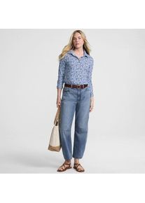 LANDS' END Soft Denim Relaxte Barrel-Jeans Mid Waist, Damen, size: regular, Blau, by Lands' End