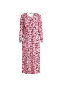 LANDS' END Wadenlanges Langarm-Nachthemd aus reiner Baumwolle f&uuml;r Damen, Damen, size: regular, Rot, Baumwolle, by Lands' End
