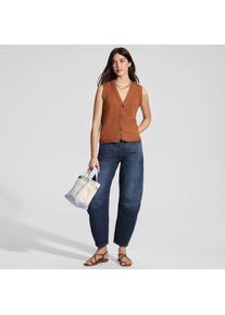 LANDS' END Soft Denim Relaxte Barrel-Jeans Mid Waist, Damen, size: regular, Blau, by Lands' End