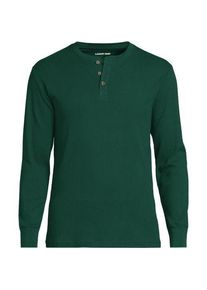 LANDS' END Henley-Schlafshirt f&uuml;r Herren, Herren, size: regular, Gr&uuml;n, Baumwolle, by Lands' End