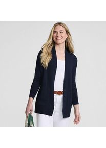 LANDS' END Offener Cardigan f&uuml;r Damen in Petite-Gr&ouml;&szlig;e, Damen, size: petite, Blau, Baumwolle, by Lands' End