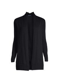 LANDS' END Offener Cardigan f&uuml;r Damen in Petite-Gr&ouml;&szlig;e, Damen, size: petite, Schwarz, Baumwolle, by Lands' End