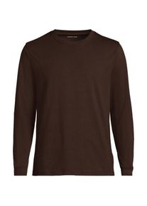LANDS' END Super-T Langarm-Shirt f&uuml;r Herren, Classic Fit, Herren, size: regular, Braun, Baumwolle, by Lands' End