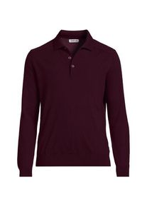 LANDS' END Merino-Polopullover f&uuml;r Herren, Herren, size: regular, Rot, Wolle, by Lands' End