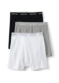 LANDS' END Baumwoll-Boxershorts f&uuml;r Herren (3er-Set), Herren, size: regular, Wei&szlig;, Baumwolle, by Lands' End