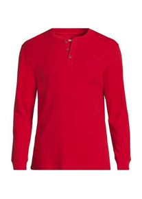 LANDS' END Henley-Schlafshirt f&uuml;r Herren, Herren, size: regular, Rot, Baumwolle, by Lands' End