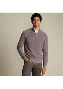 LANDS' END DRIFTER Pullover mit Rei&szlig;verschluss, Herren, size: regular, Grau, Baumwolle, by Lands' End
