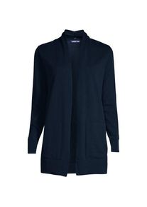 LANDS' END Offener Cardigan f&uuml;r Damen in Plus-Gr&ouml;&szlig;e, Damen, size: plus, Blau, Baumwolle, by Lands' End