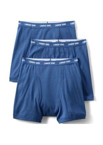 LANDS' END Baumwoll-Boxershorts f&uuml;r Herren (3er-Set), Herren, size: regular, Blau, Baumwolle, by Lands' End